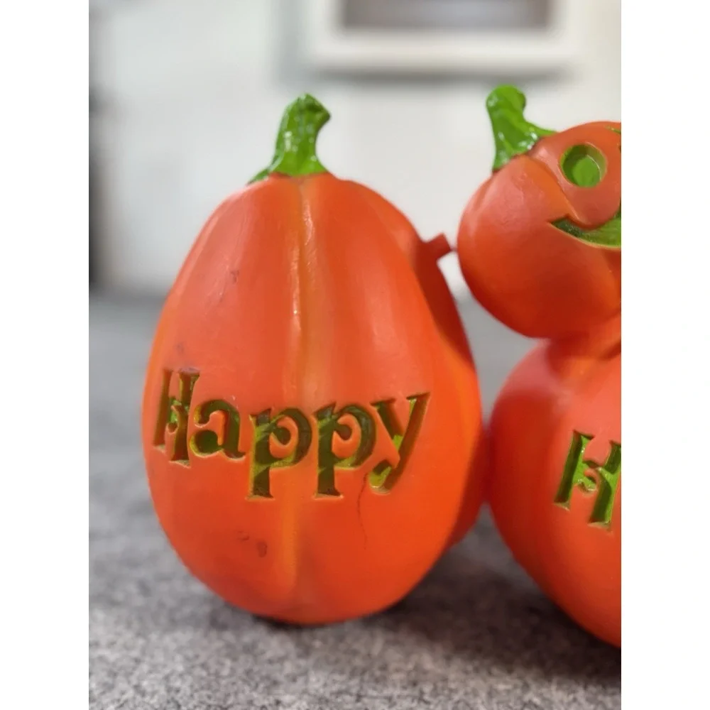 Vintage Light Up Gemmy Pumpkin set 